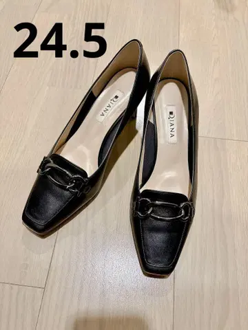 다이애나/블랙 스퀘어 토 펌프스/24.5