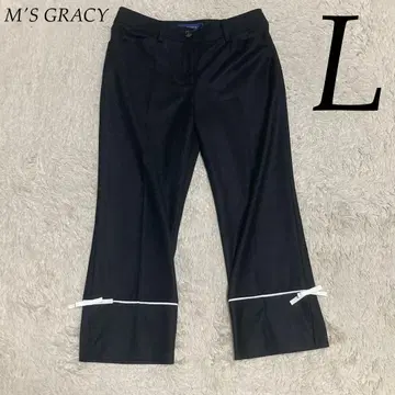 M'S GRACY 리본 슬랙스 와이드 크롭 블랙