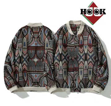 [ HOOK ] 패치워크 패턴 기하학 패턴 고블랑 블루종