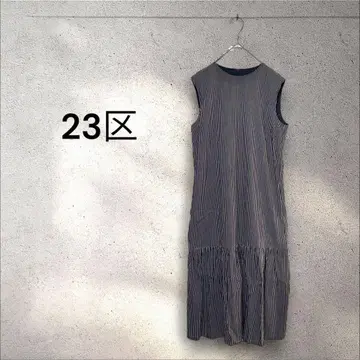 새상품급 23구 온워드 카시야마 스트라이프 슬리브리스 개더 원피스