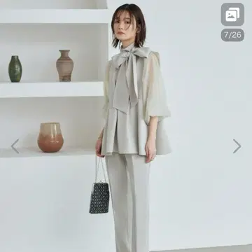 루일 에 부티크 팬츠 드레스 오간자 상의 & 테이퍼드 팬츠