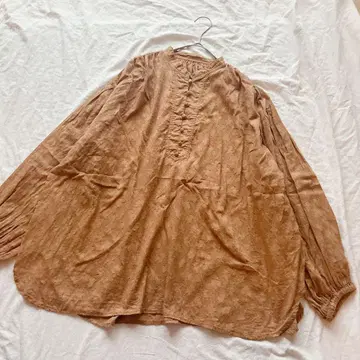 저널 스탠다드 레 코튼 자카드 가더 블라우스 브라운