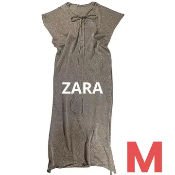 ZARA 자라 골드 라메 I라인 원피스 화려한 레이어드