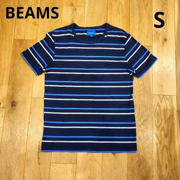 BEAMS 빔즈 반팔 티셔츠 S 남성용 보더 네이비 계열