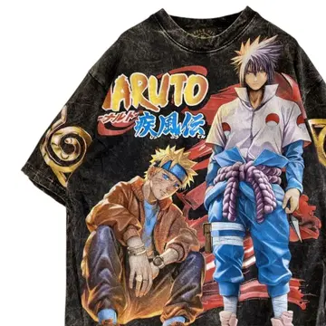나루토 질풍전 사스케 카카시 만화 NARUTO 백 프린트 티셔츠