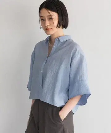 A part by 아파트바이 와이드 슬리브 숏 셔츠 톱