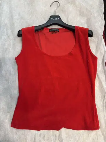 FOXEY NEWYORK 벨로아 탱크톱 빨강 40
