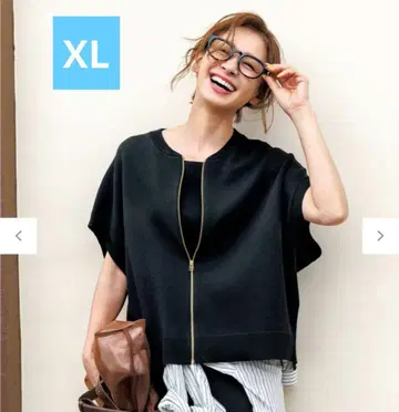 UNFILO XL 블랙 스고 기능미 니트 슬리브리스 블루종