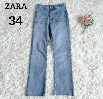 ZARA 자라 미드라이즈 플레어 데님 34 사이즈 블루