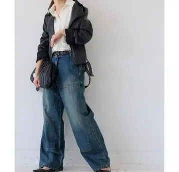 안티카 더블니 데님 와이드 팬츠 청바지 ML