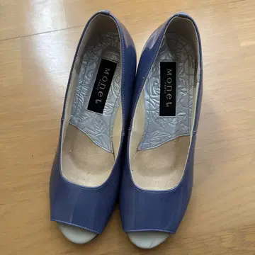 모네 보라색 오픈토 웨지 힐 23.5cm