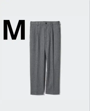 유니클로 탭 와이드 팬츠 헤링본 M