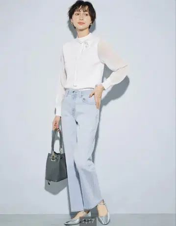 플라스테 라메 보우타이 니트 풀오버 M 새 제품 미사용