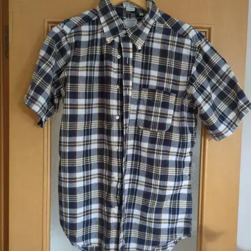 워커즈 숏 슬리브 셔츠 Navy Madras 사이즈 15