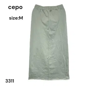 Cepo 세포 스커트 롱 슬릿 M 면 소재 허리 밴드 디자인 패션 아이템