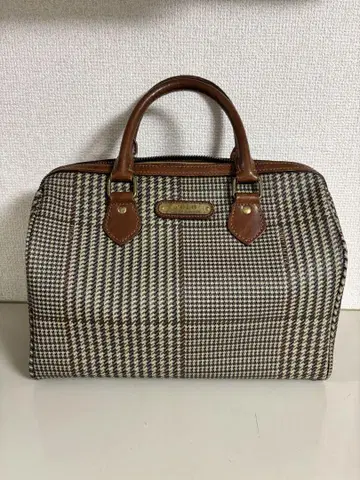 폴로 체크 패턴 보스턴 백