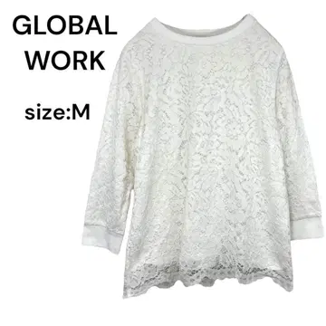 글로벌워크 GLOBAL WORK 셔츠 상의 장소매 레이스 M