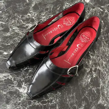 Jeffrey Campbell 글루카 플랫 펌프스 블랙 벨트 부착