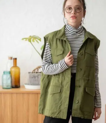 미품 WEGO 스탠드넥 밀리터리 베스트 위고