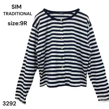 SIM TRADITIONAL 셔츠 가디건 9R 보더 상의
