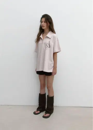 아수라 로고 컬러 반팔 티셔츠 (핑크)