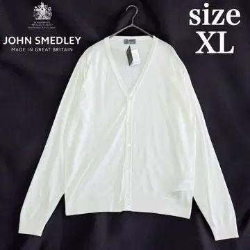 새상품 미사용 JOHN SMEDLEY 메리노울 가디건 화이트 XL