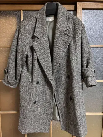 헤링본 중고 울 코트