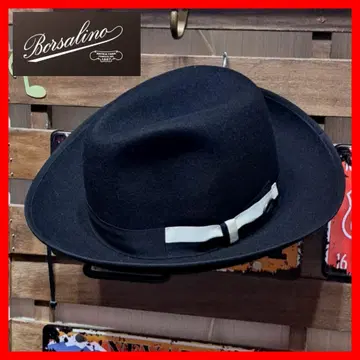 Borsalino 볼사리노 바이컬러 로고 플레이트 중절 펠트 모자