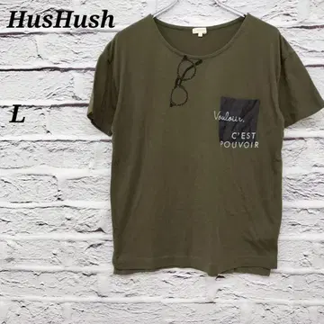 R4836 hashush [L] U넥 반팔 프린트 티셔츠 포켓 카키