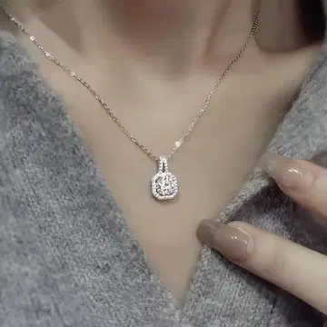 2CT 모사나이트 펜던트 목걸이 실버 925 플래티넘 마감