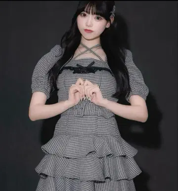 pium 티어드 프릴 미니 원피스 깅엄 체크