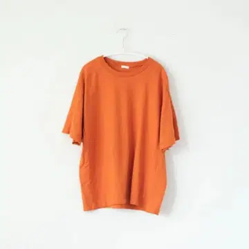 센스 패널 패턴 티셔츠 오렌지