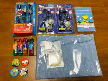 스누피 잡화 세트 스탬프 캔 배지 가방 스트랩