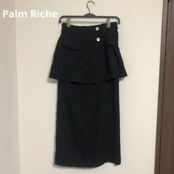 새상품급! Palm Riche 페플럼 조젯 스커트 블랙 가을 옷