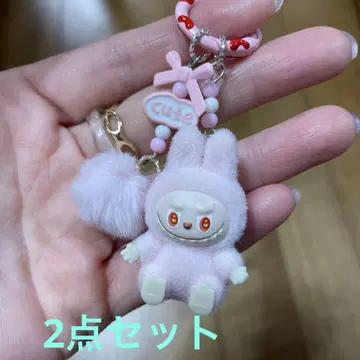 2점 세트 라부부 Labubu 키링 핑크 & 브라운 소량 있음