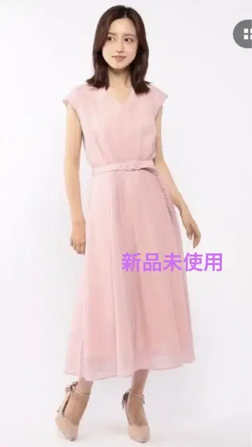 새상품 미쉬마쉬 스판 론 핏 앤 플레어 원피스 핑크