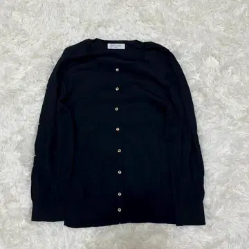 OFUON 카디건 골드 버튼 레이온 혼방 크루넥 심플