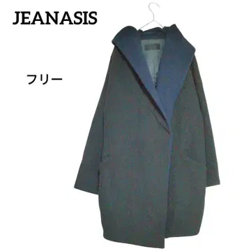 JEANASIS 진나시스 블랙 롱 코트 울 노칼라 코트