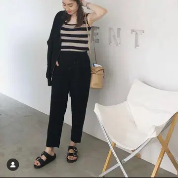 uncrave 워셔블 더블 크로스 팬츠 블랙 2 이지케어