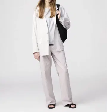신품 UNIQLOU 코튼 와이드 팬츠