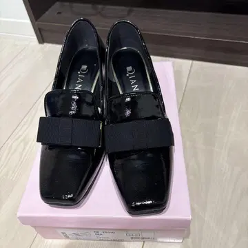 DIANA 리본 블랙 로퍼 24.5cm