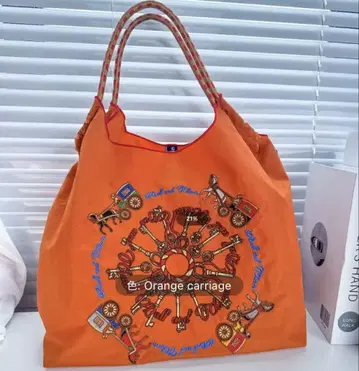 자수 장식 쇼핑백