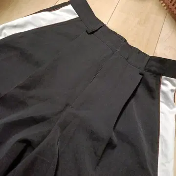 JEANASIS 지나시스 하이쇼쿠 라인 와이드 팬츠 블랙 F