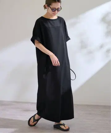 프레임워크 코튼 제리 맥시 원피스 38 블랙