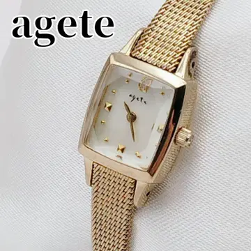 아가트 agete 2P 다이아몬드 골드 실버 쿼츠 손목시계