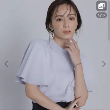 새상품 anuans 아뉴앙스 케 푸디테 블라우스 색스 블루
