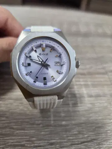 CASIO G-MS 여성용 화이트 실리콘 밴드