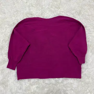 MICHEL KLEIN 니트 탑 리브 마젠타 핑크 페미닌