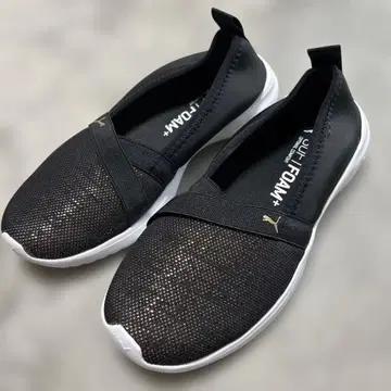 PUMA 스파클 슬립온 스니커즈 23cm 블랙 경량 새상품급