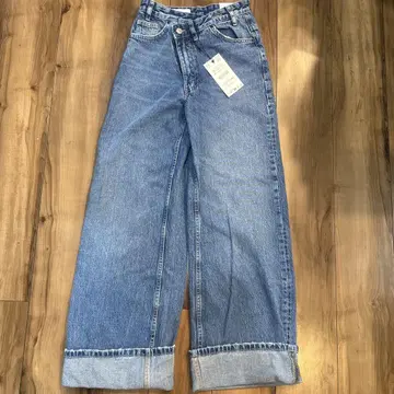 자라 라이트 블루 와이드 레그 데님 32